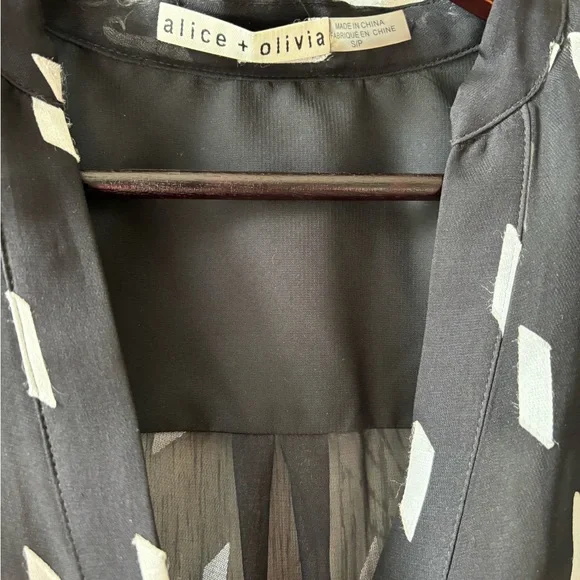 Alice + Olivia sheer black blouse - Picture 6 of 10